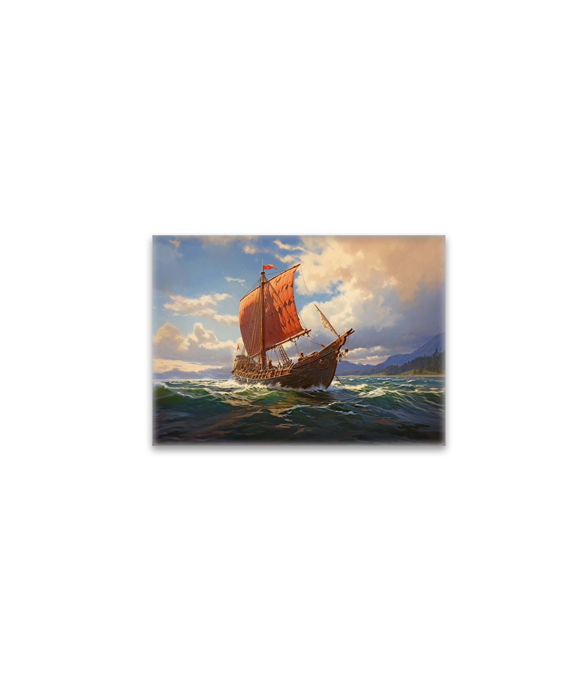raxxa Glas-Magnet: Wikingerschiff an der Küste