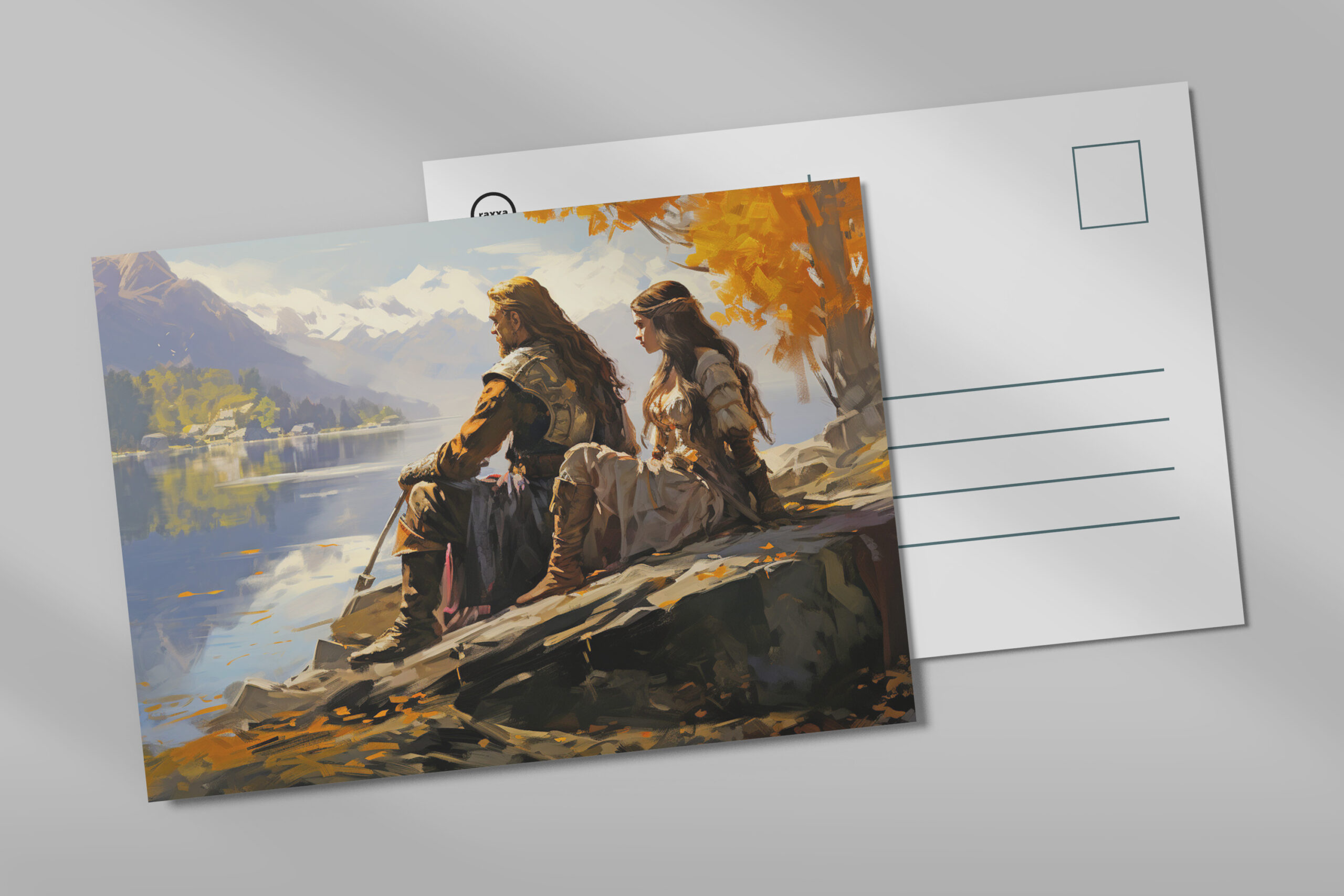 raxxa Postkarte: Nordischer Mann und junge Frau