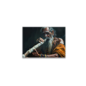 raxxa Glas-Magnet: Aborignies Mann mit Didgeridoo