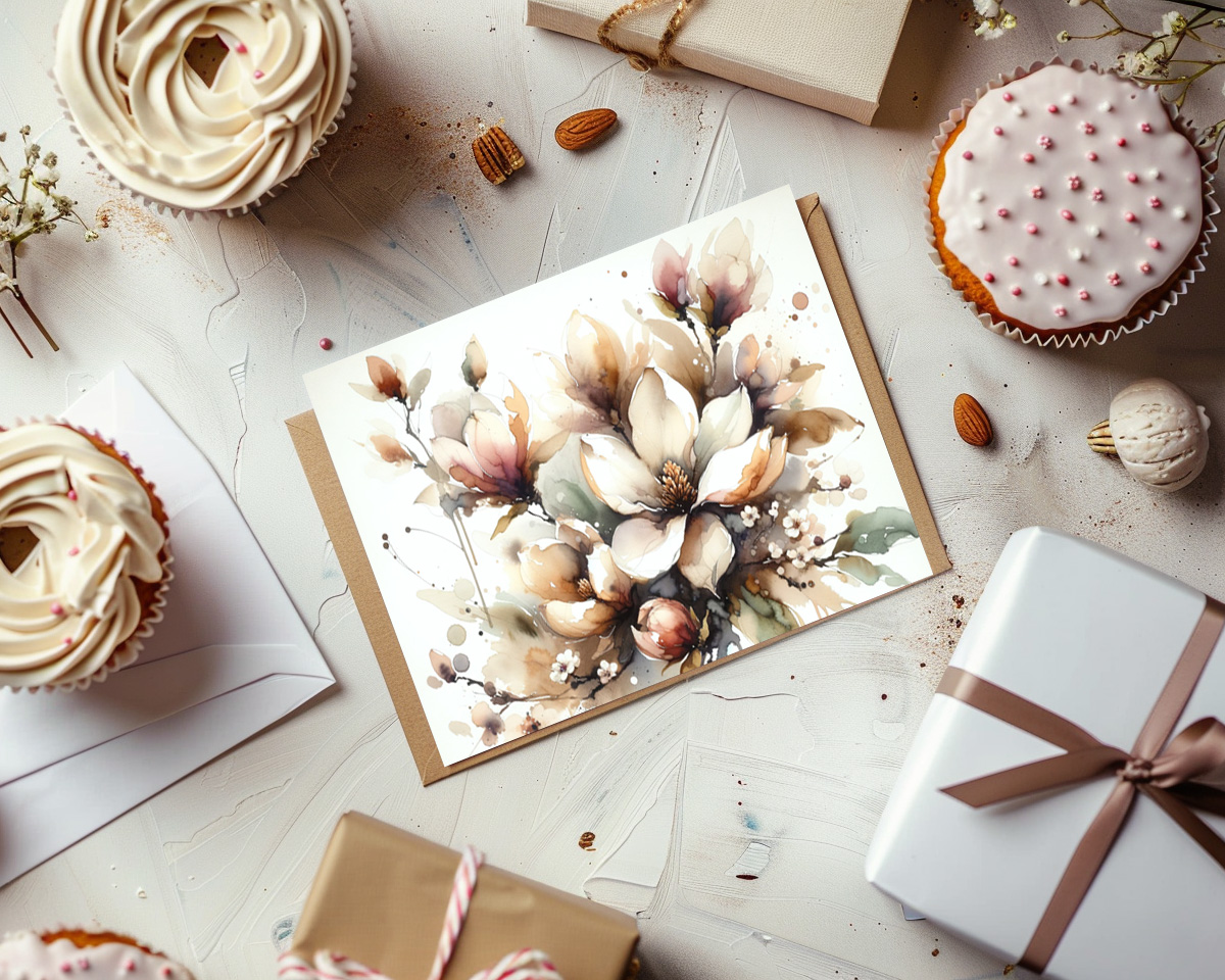 raxxa Postkarte: Elegant Magnolia Bloom