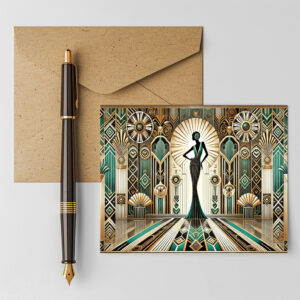 raxxa Postkarte: Art Deco Glamour Woman