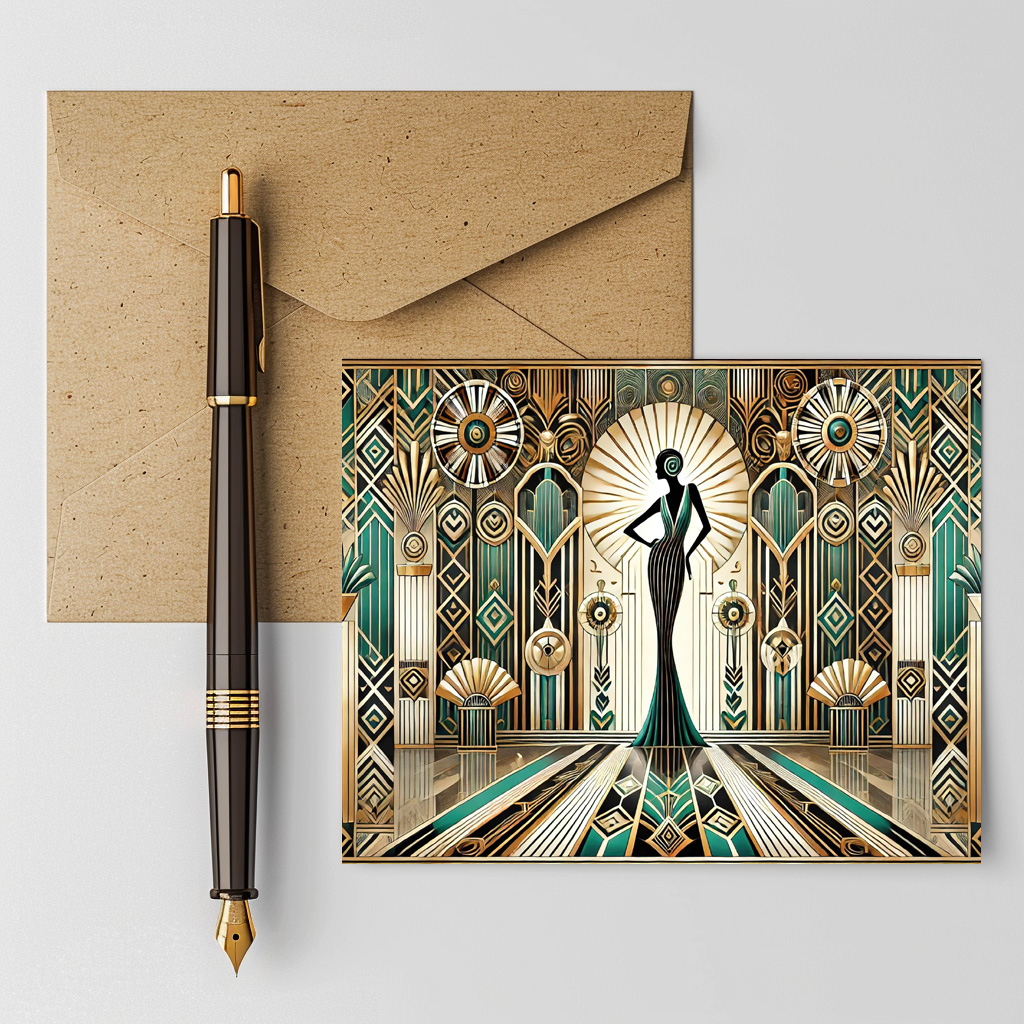 raxxa Postkarte: Art Deco Glamour Woman