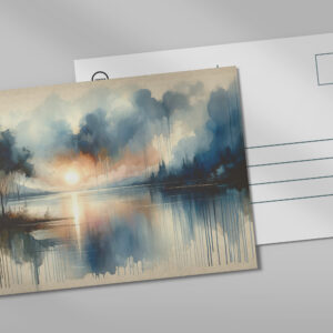raxxa Postkarte: Watercolor Lake at Sunset