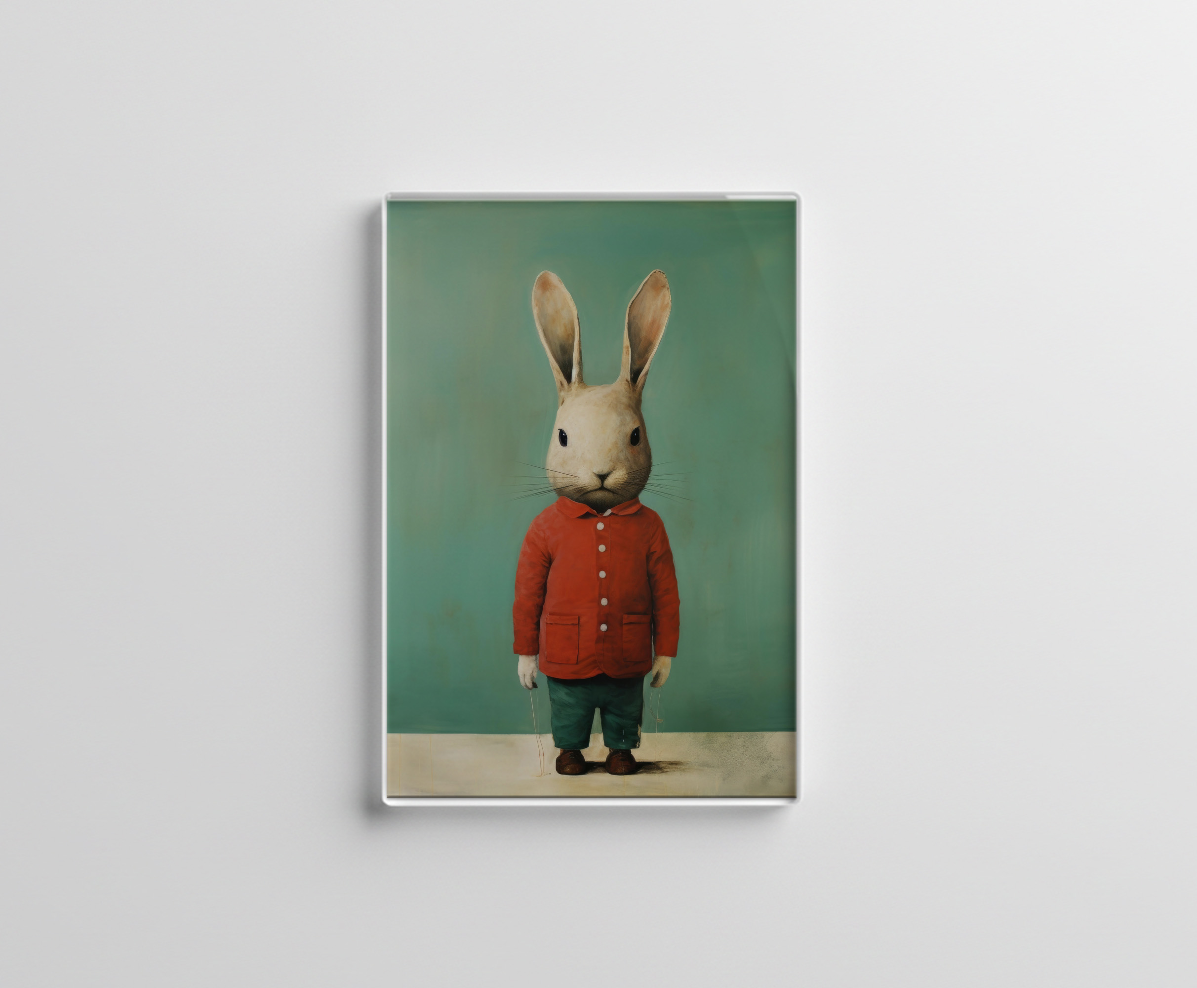 raxxa Glas-Magnet: Minimal Rabbit Portrait