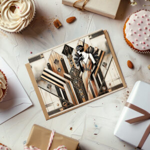 raxxa Postkarte: Gatsby Glamour Art Deco Scene