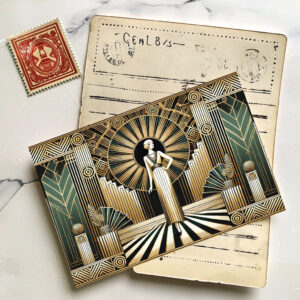 raxxa Postkarte: Golden Twenties Flair in Art Deco