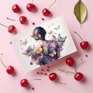 raxxa Postkarte: Watercolor Butterfly Embrace