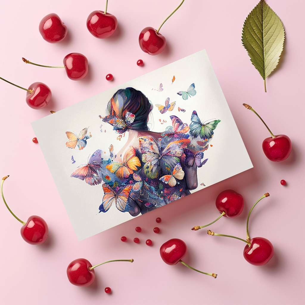 raxxa Postkarte: Watercolor Butterfly Embrace