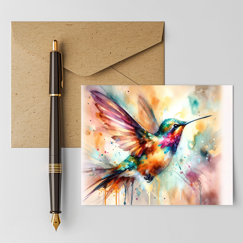 raxxa Postkarte: Iridescent Hummingbird Mid Flight