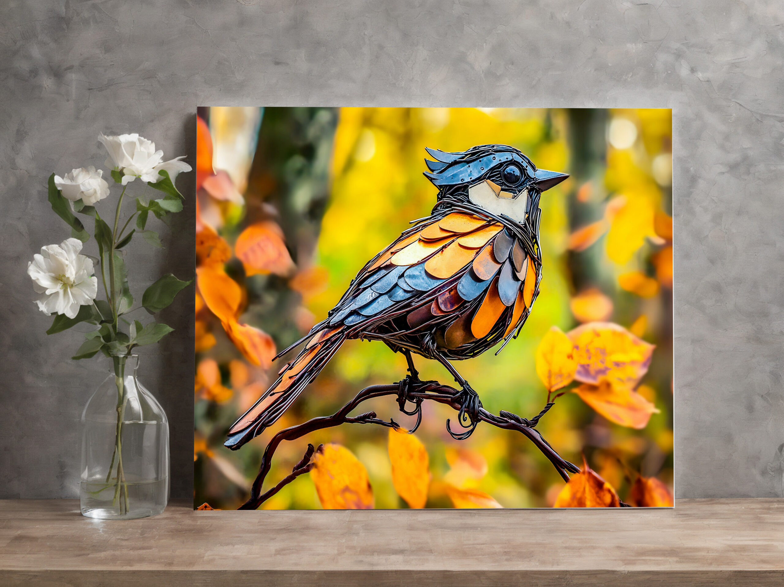 raxxa Canva: Metal Blue Tit on Branch – Bild 2