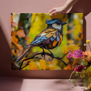 raxxa Canva: Metal Blue Tit on Branch