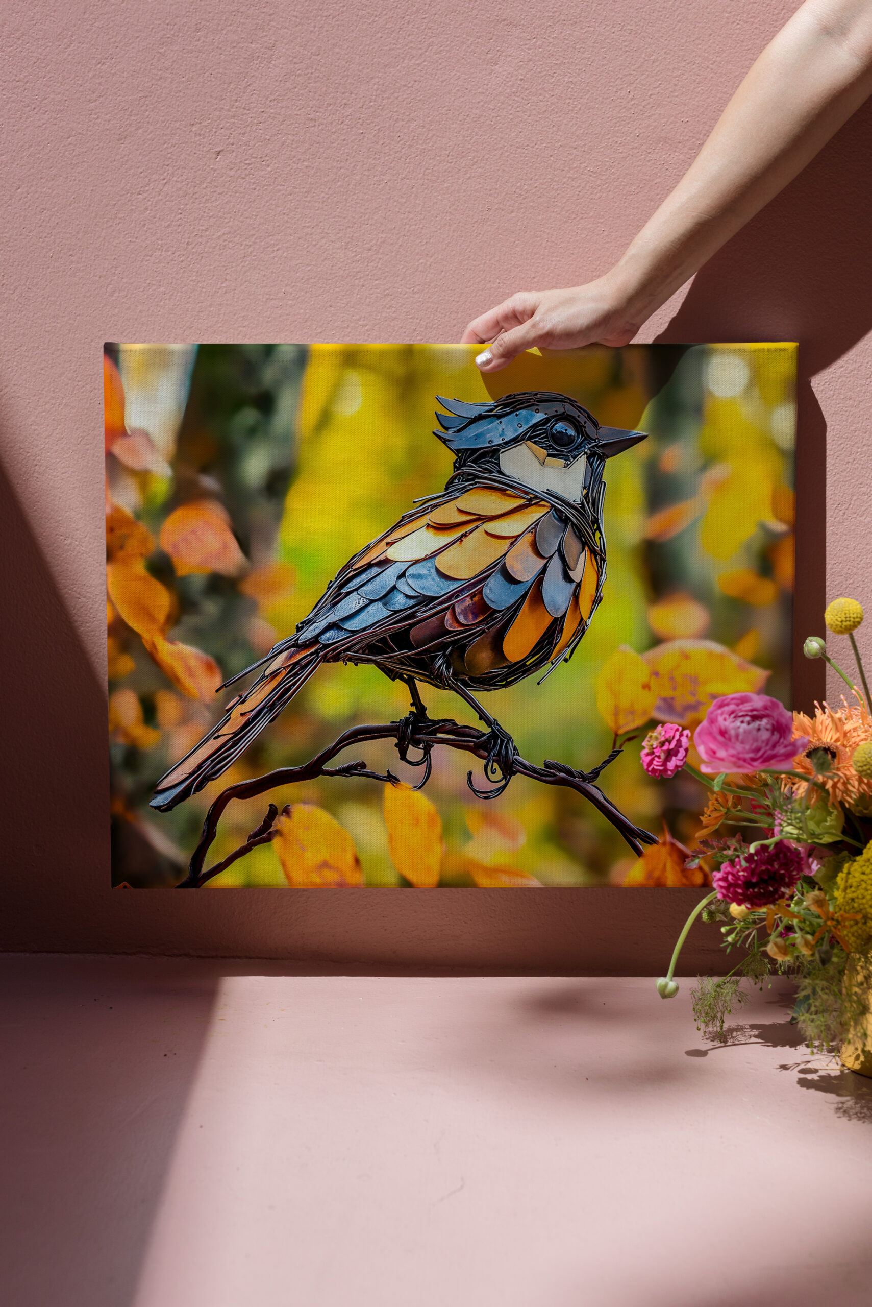 raxxa Canva: Metal Blue Tit on Branch