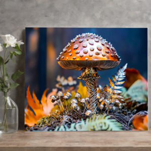 raxxa Canva: Metal Toadstool Garden Decor mushroom