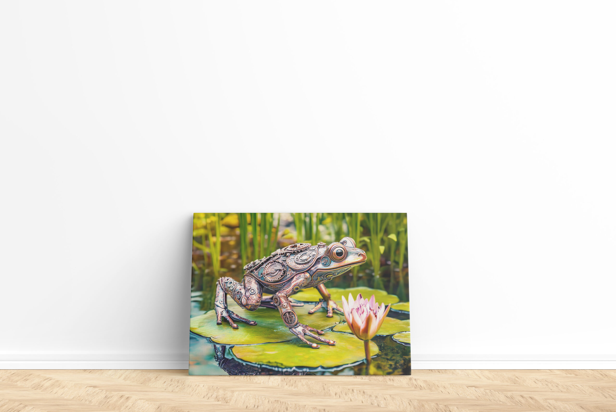 raxxa Canva: Metal Frog on Water Lily