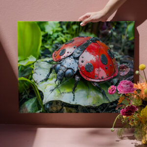 raxxa Canva: Metal Ladybug on Leaf