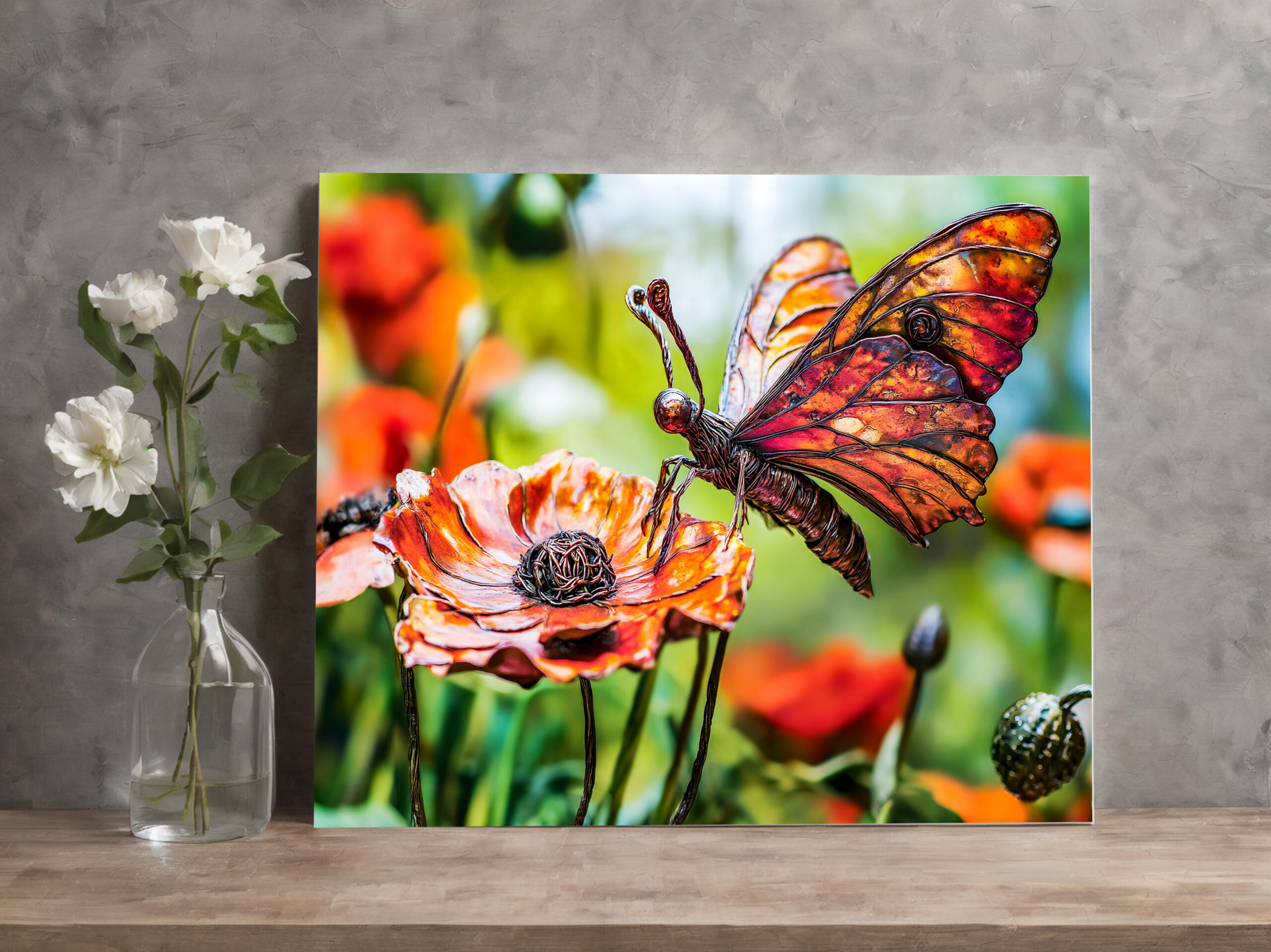 raxxa Canva: Metal Butterfly on Poppy flower – Bild 2
