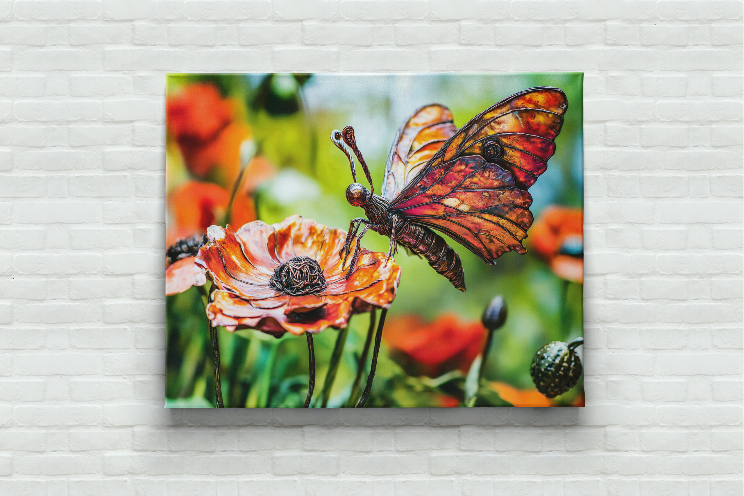 raxxa Canva: Metal Butterfly on Poppy flower – Bild 3