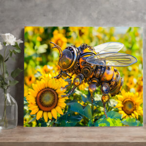 raxxa Canva: Metal Bumblebee on Sunflower in Summer