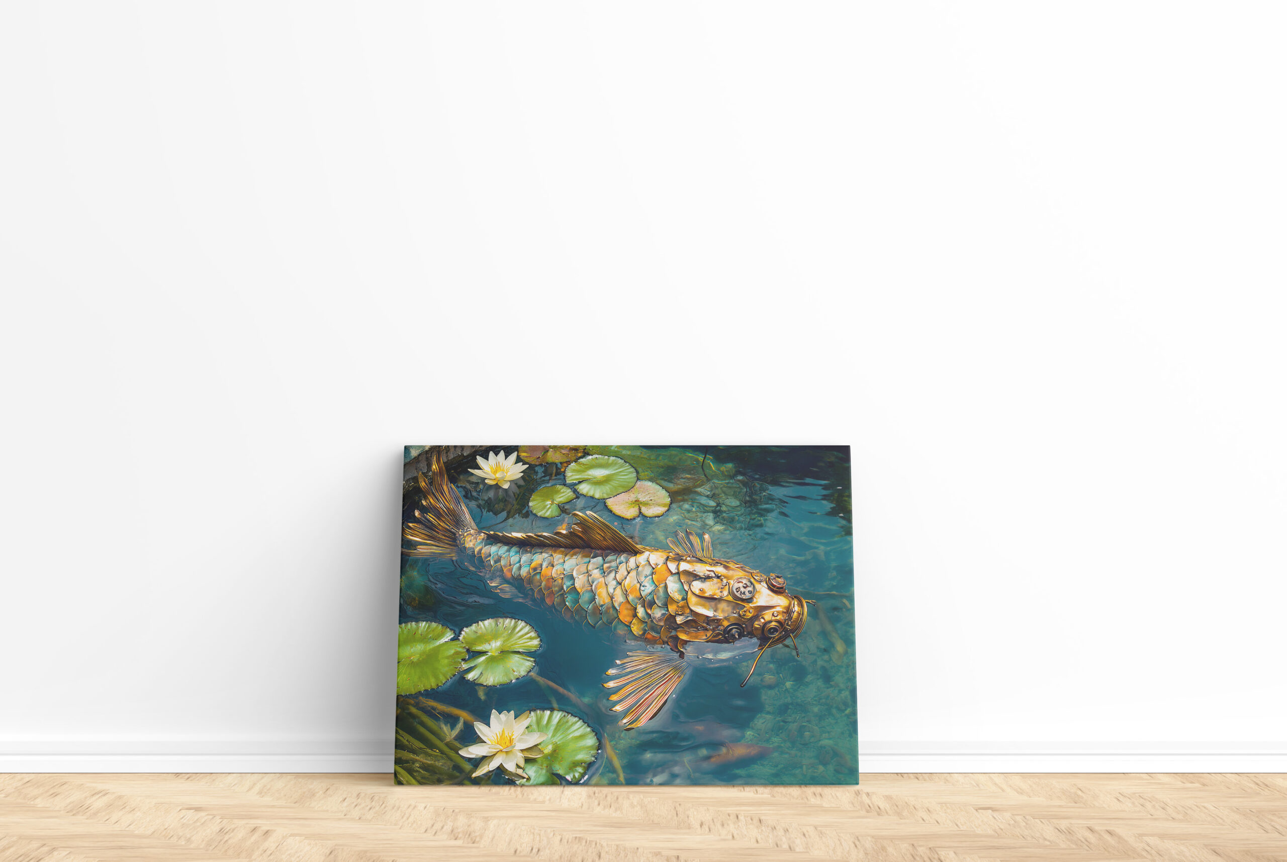 raxxa Canva: Metal Koi in Pond and water lilith – Bild 2