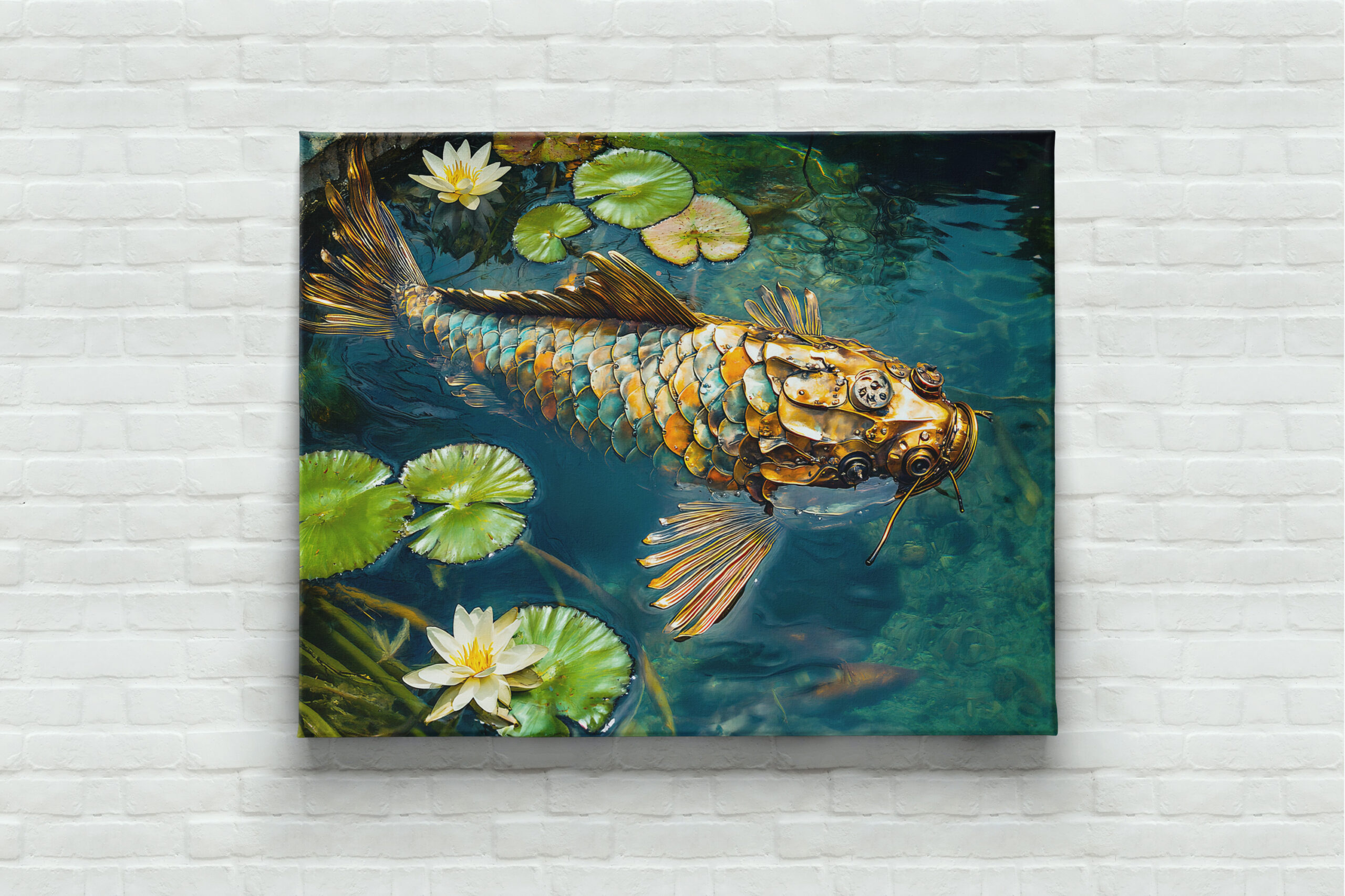 raxxa Canva: Metal Koi in Pond and water lilith – Bild 3