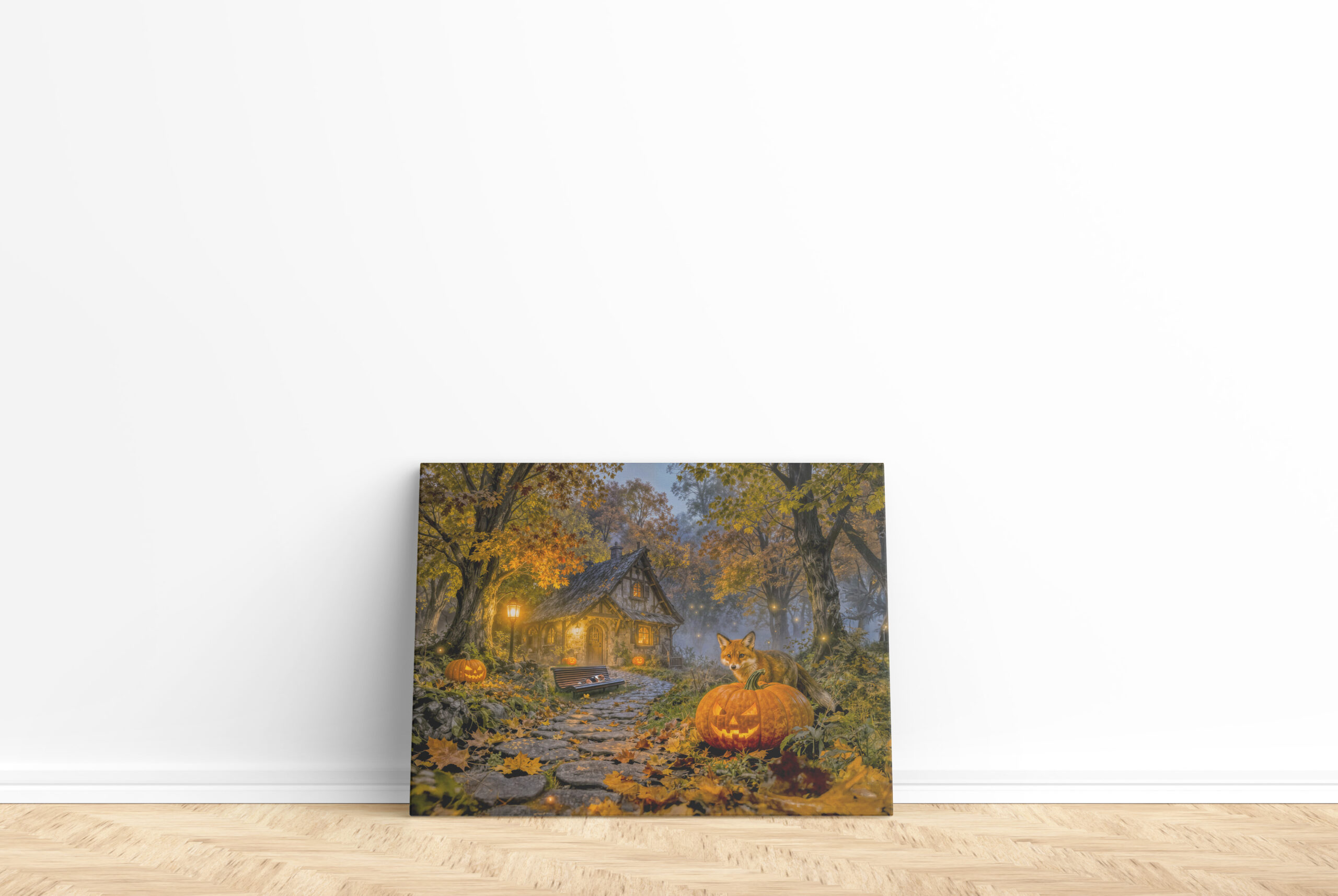 raxxa Canva: Halloween Forest Cottage with Fox – Image 2