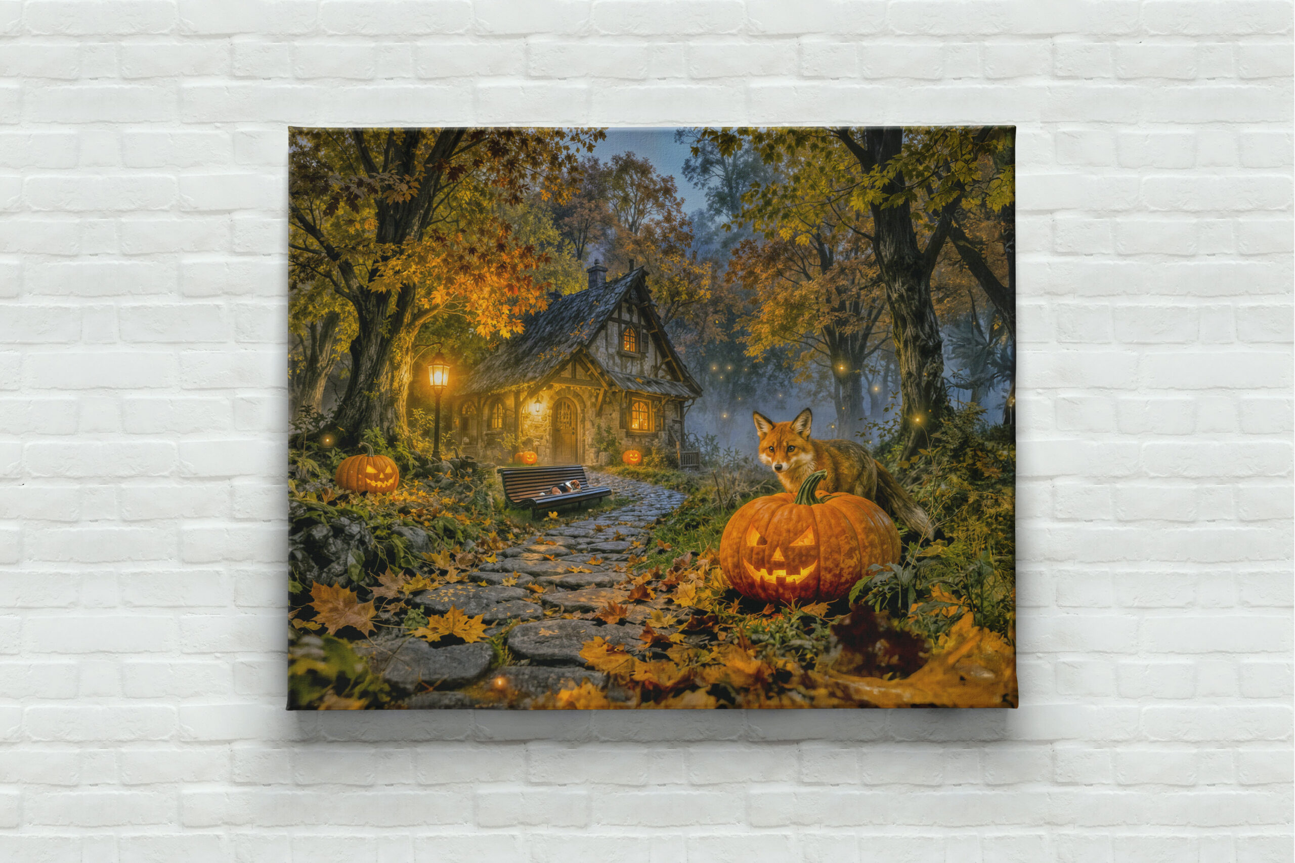 raxxa Canva: Halloween Forest Cottage with Fox