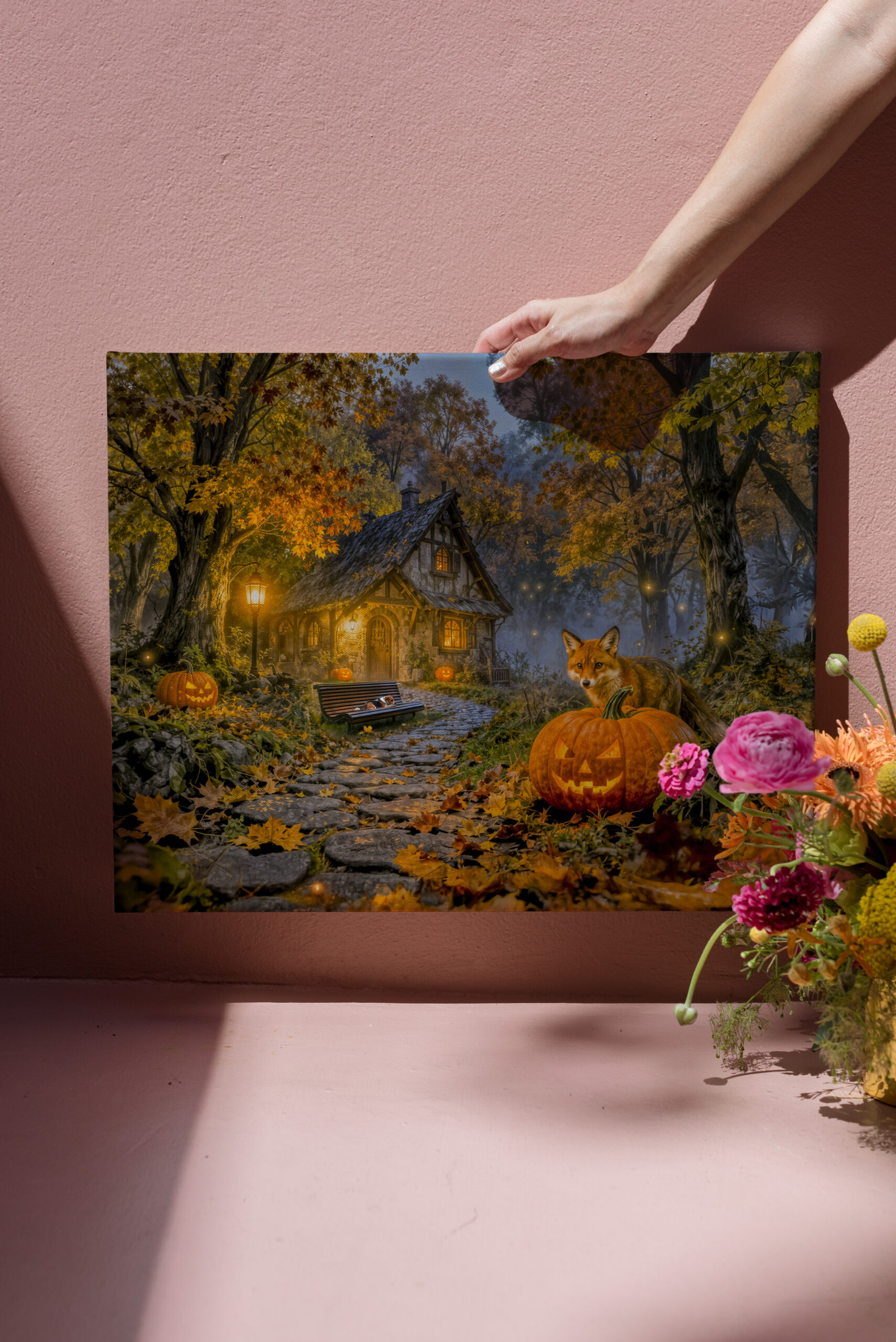 raxxa Canva: Halloween Forest Cottage with Fox – Image 3