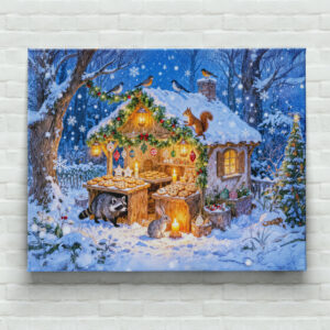 raxxa Canva: Gingerbread Cottage in the Snow