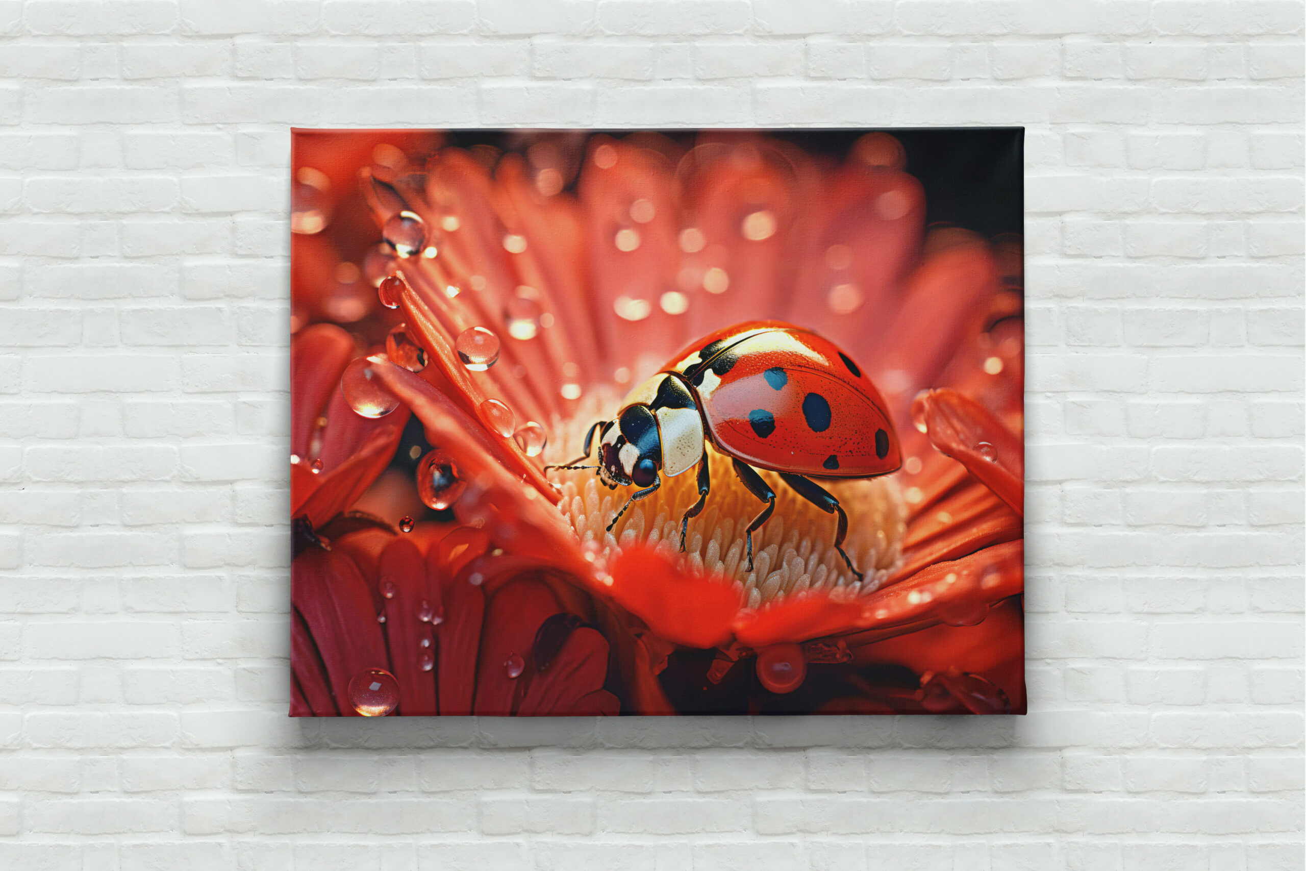 raxxa Canva: ladybug delicately exploring the intricate patterns of a blooming flower petal – Image 3