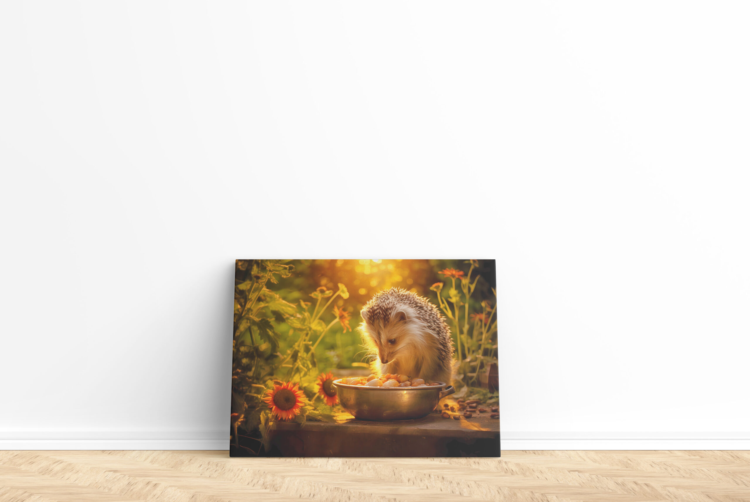 raxxa Canva: hedgehog indulging in cat food from the bowl - immagine 2