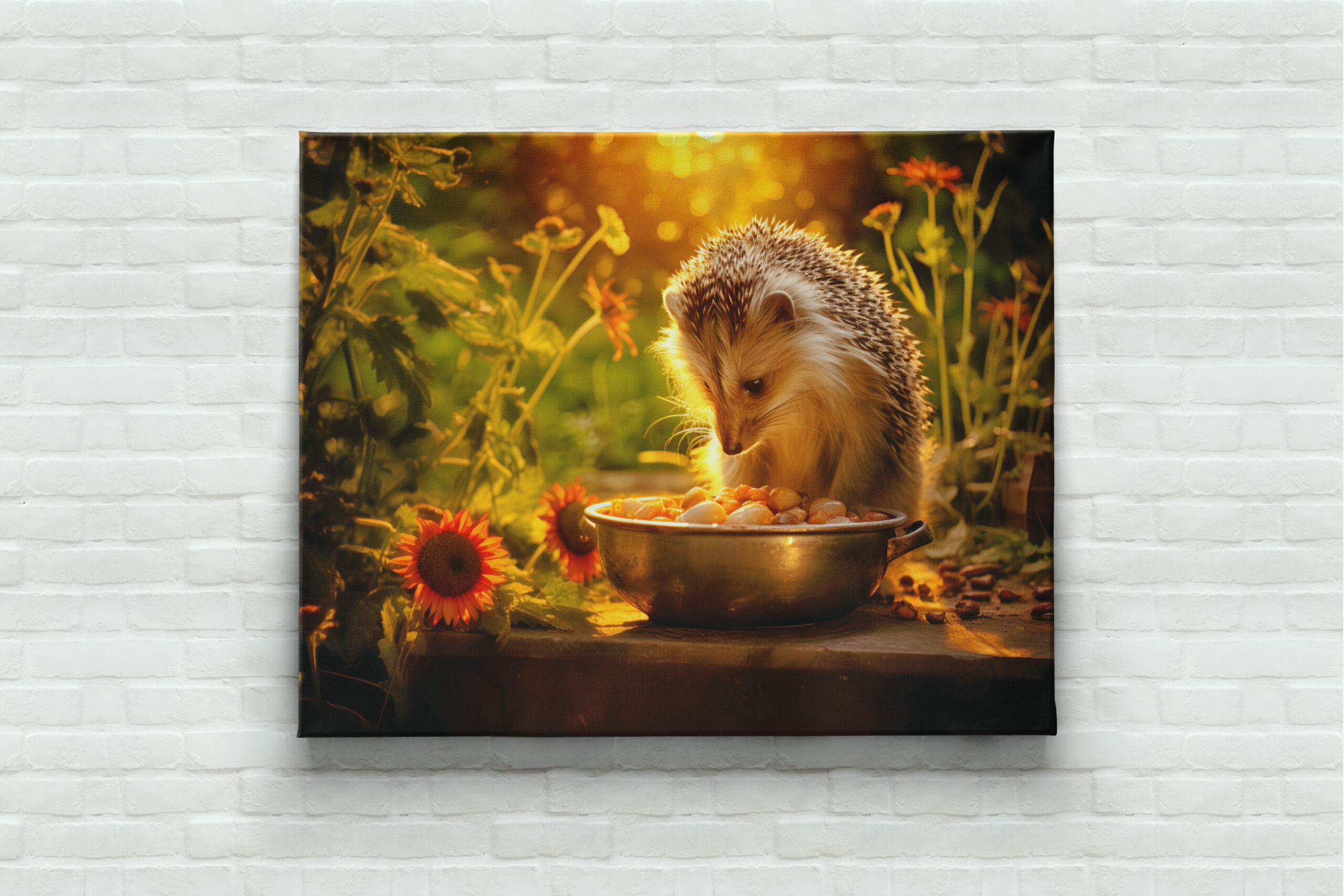 raxxa Canva: hedgehog indulging in cat food from the bowl - immagine 3
