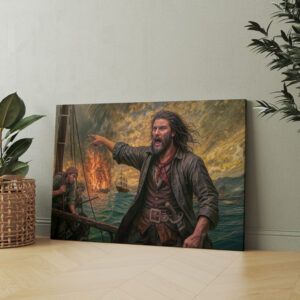 raxxa Canva: Charles Vane Pirate Storm Portrait