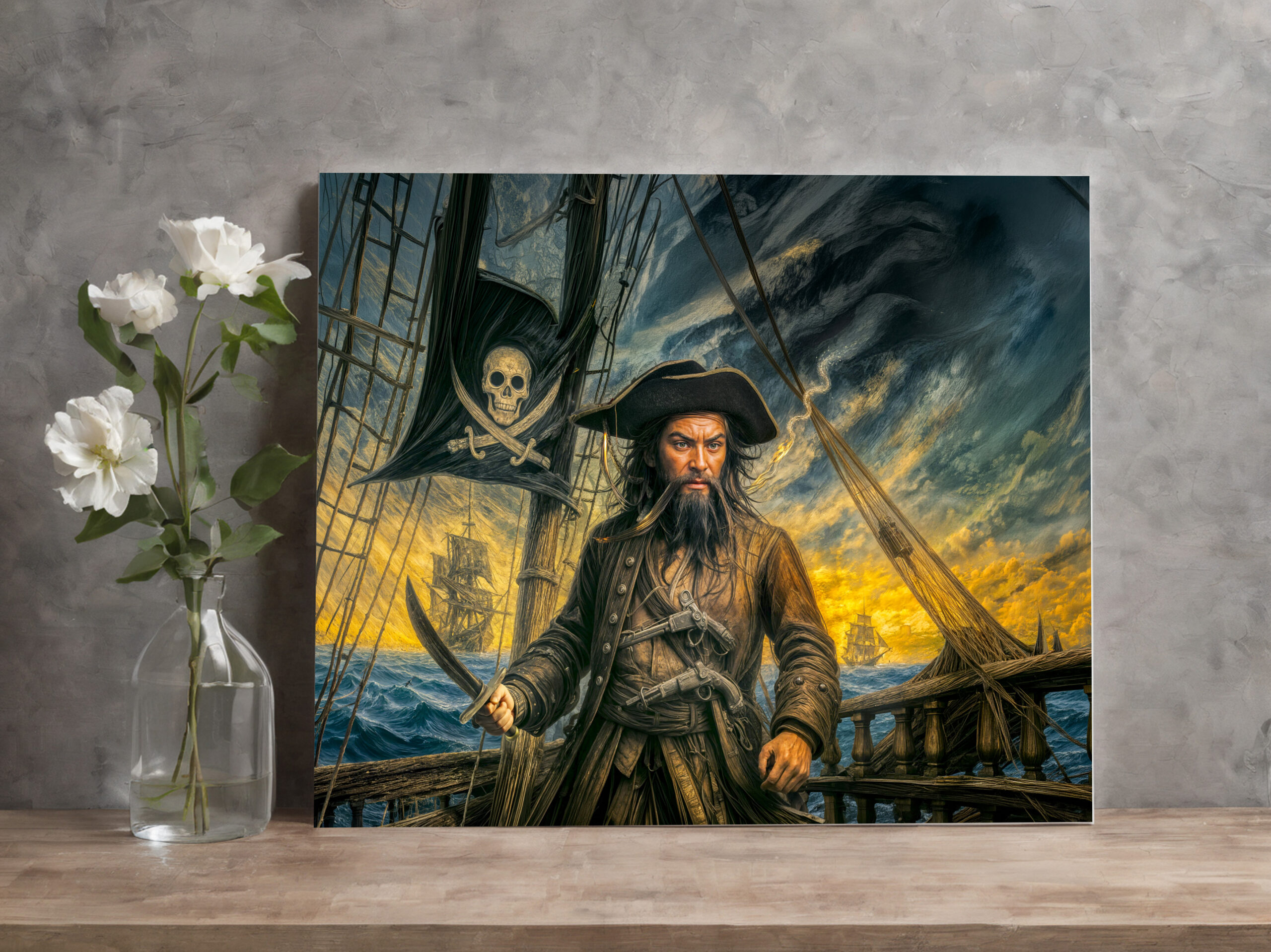raxxa Canva: Blackbeard Pirate Storm Portrait - Imagen 2