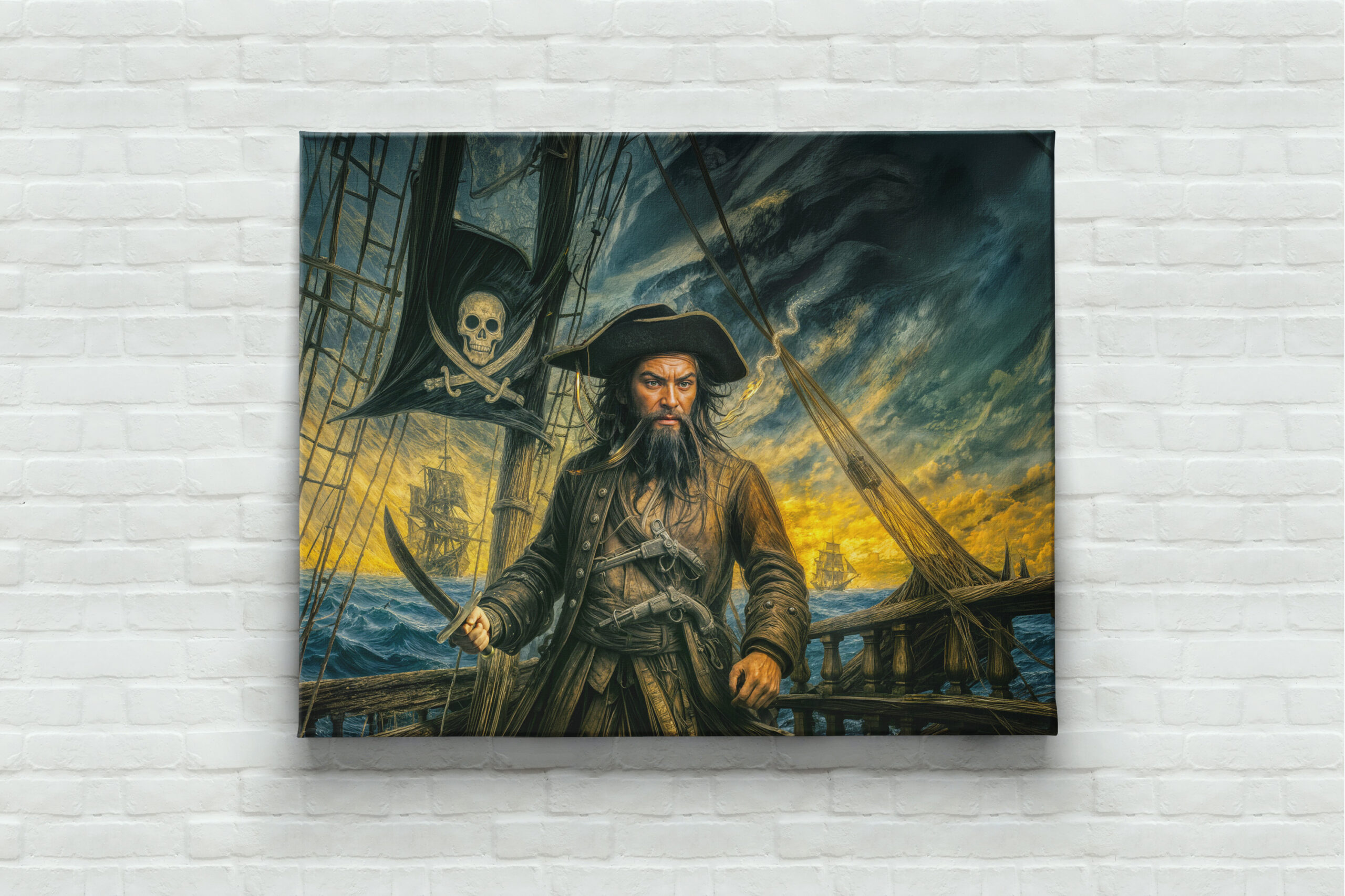 raxxa Canva: Blackbeard Pirate Storm Portrait - Imagen 3