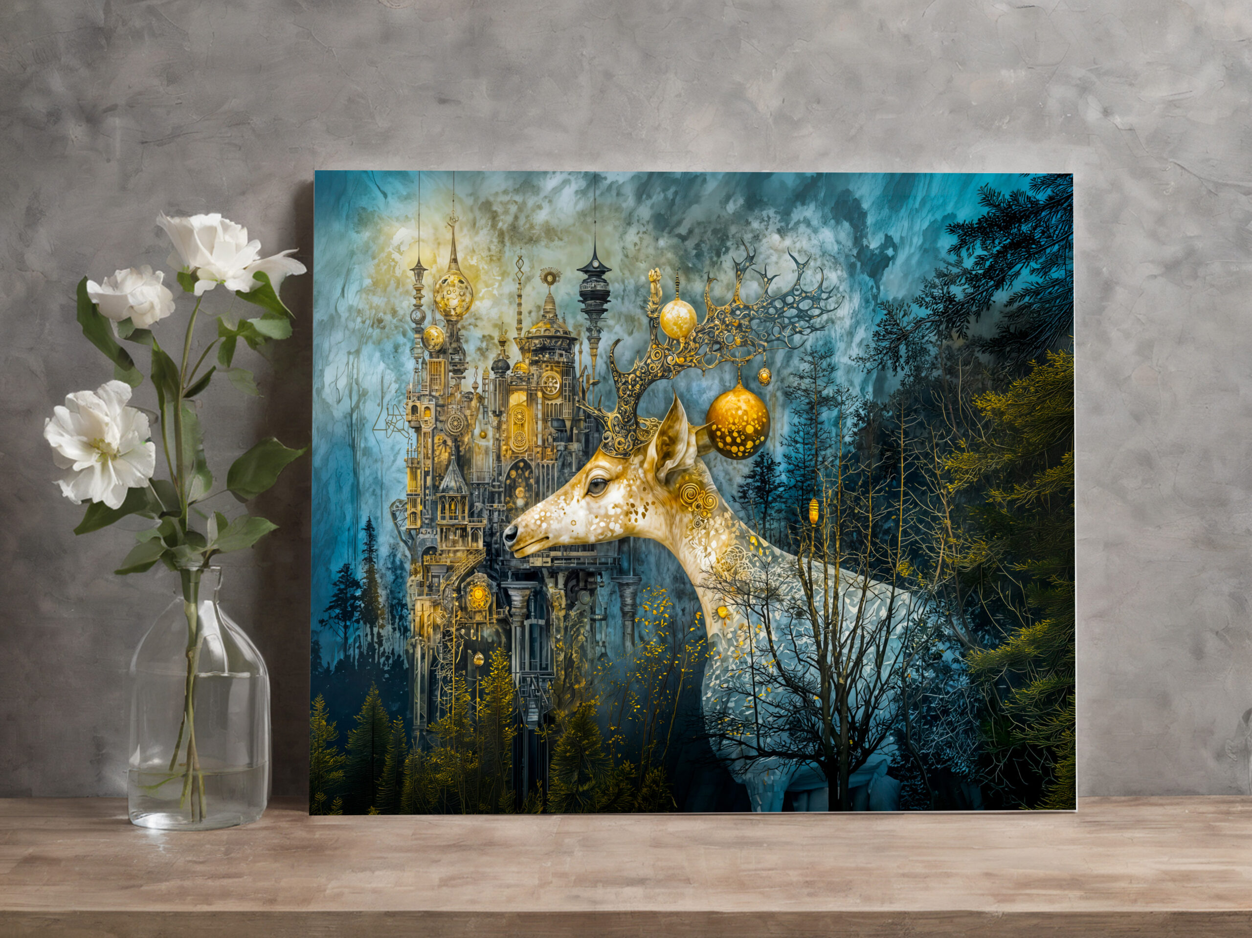raxxa Canva: Flying castle cats Steampunk night