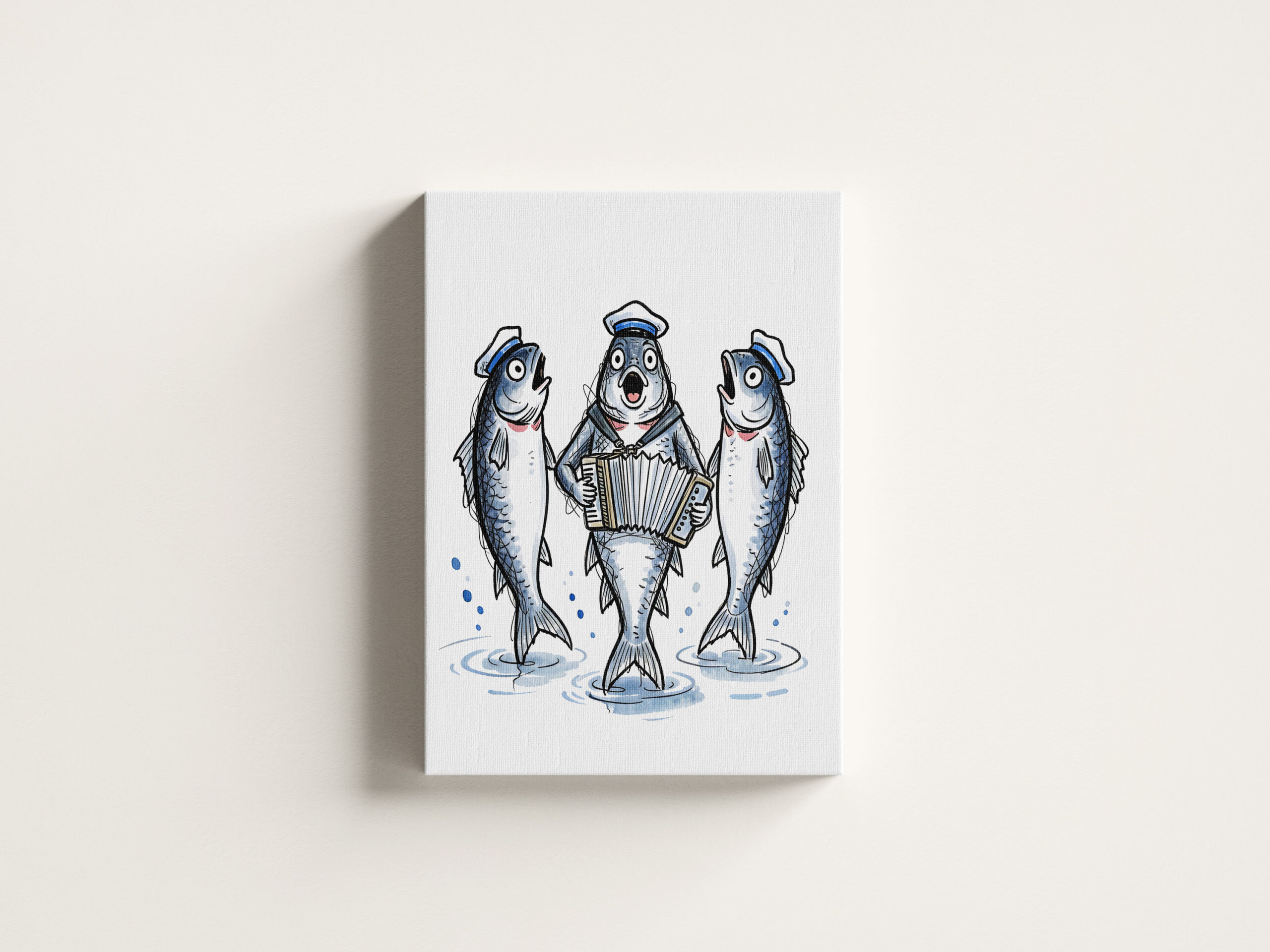 raxxa Canva: Cod Leading Chanty Choir in Marine Ink Illustration – Bild 3