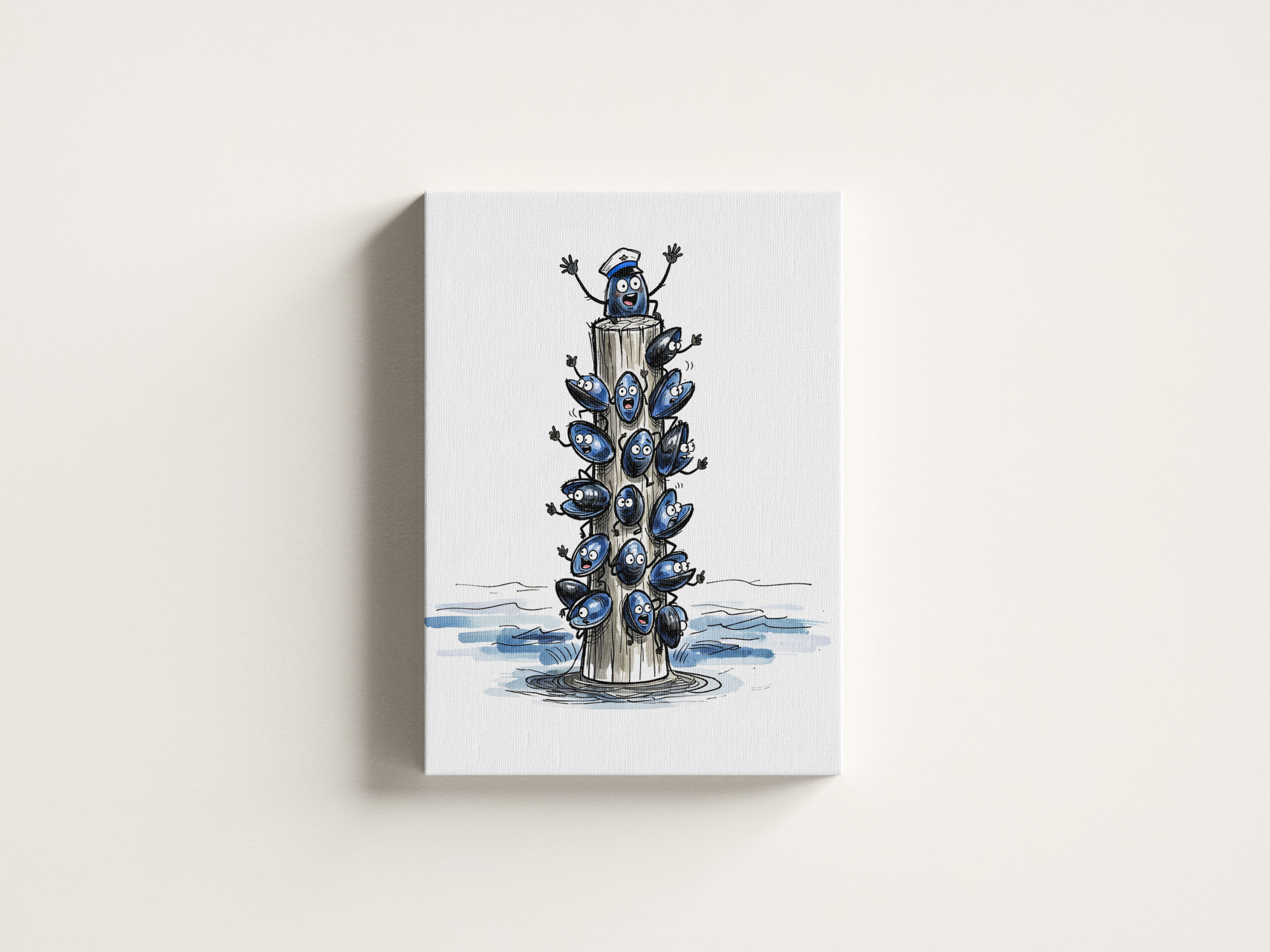 raxxa Canva: Chatty Mussel Gang Talking Together Marine Ink Illustration