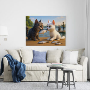raxxa Canva: Ein Fisch für die große Liebe - Katzenliebe