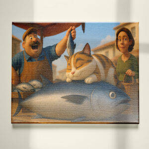 raxxa Canva: MEIN Fisch. Wenn dem Kater der Fischmarkt gehört