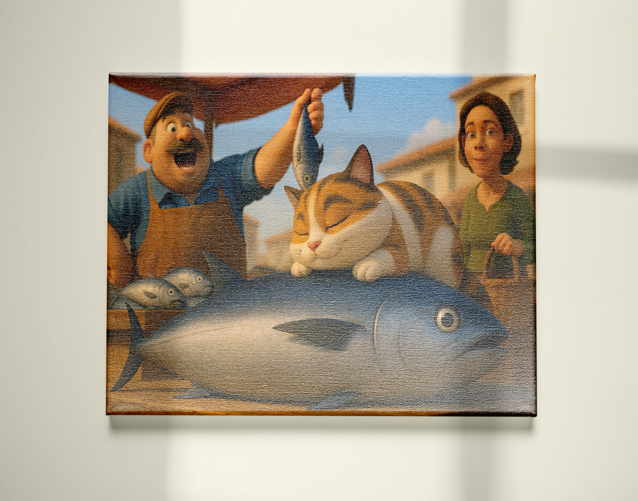 raxxa Canva: MEIN Fisch. Wenn dem Kater der Fischmarkt gehört