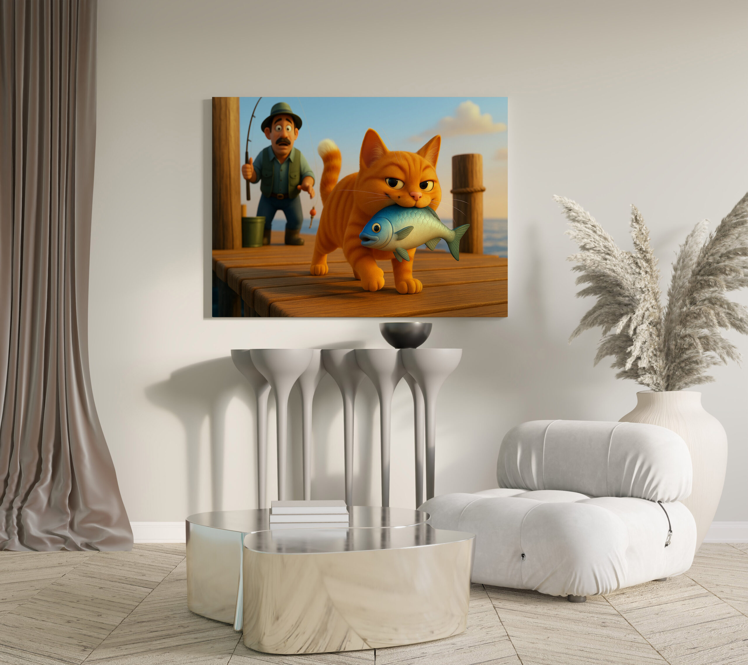 raxxa Canva: Diebischer Kater und Angler - immagine 3