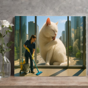 raxxa Canva: Putztag - Katze in der Stadt