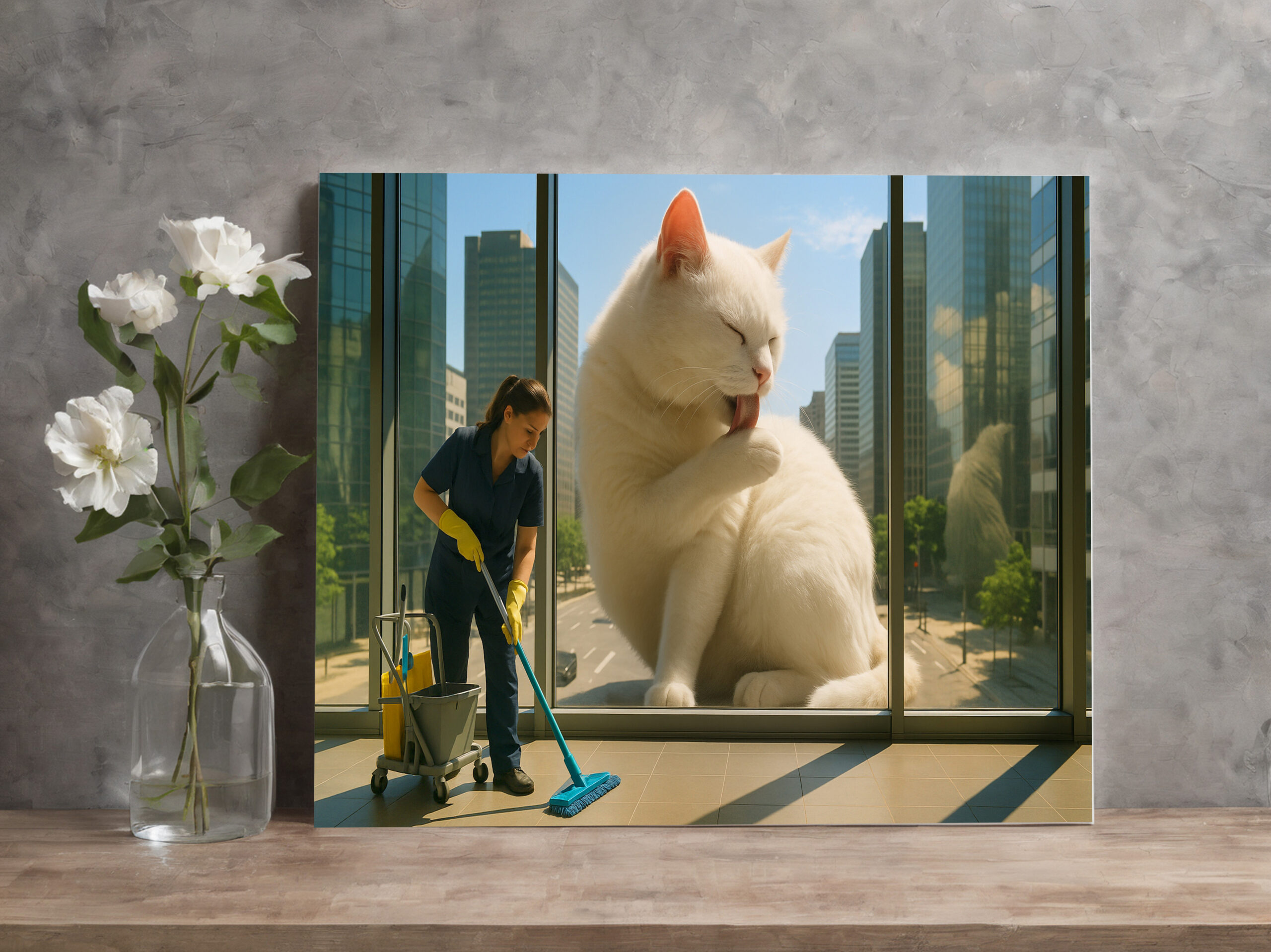 raxxa Canva: Putztag - Katze in der Stadt