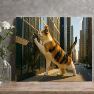 raxxa Canva: Mein liebstes Spiegelbild - Katze mit Fenster