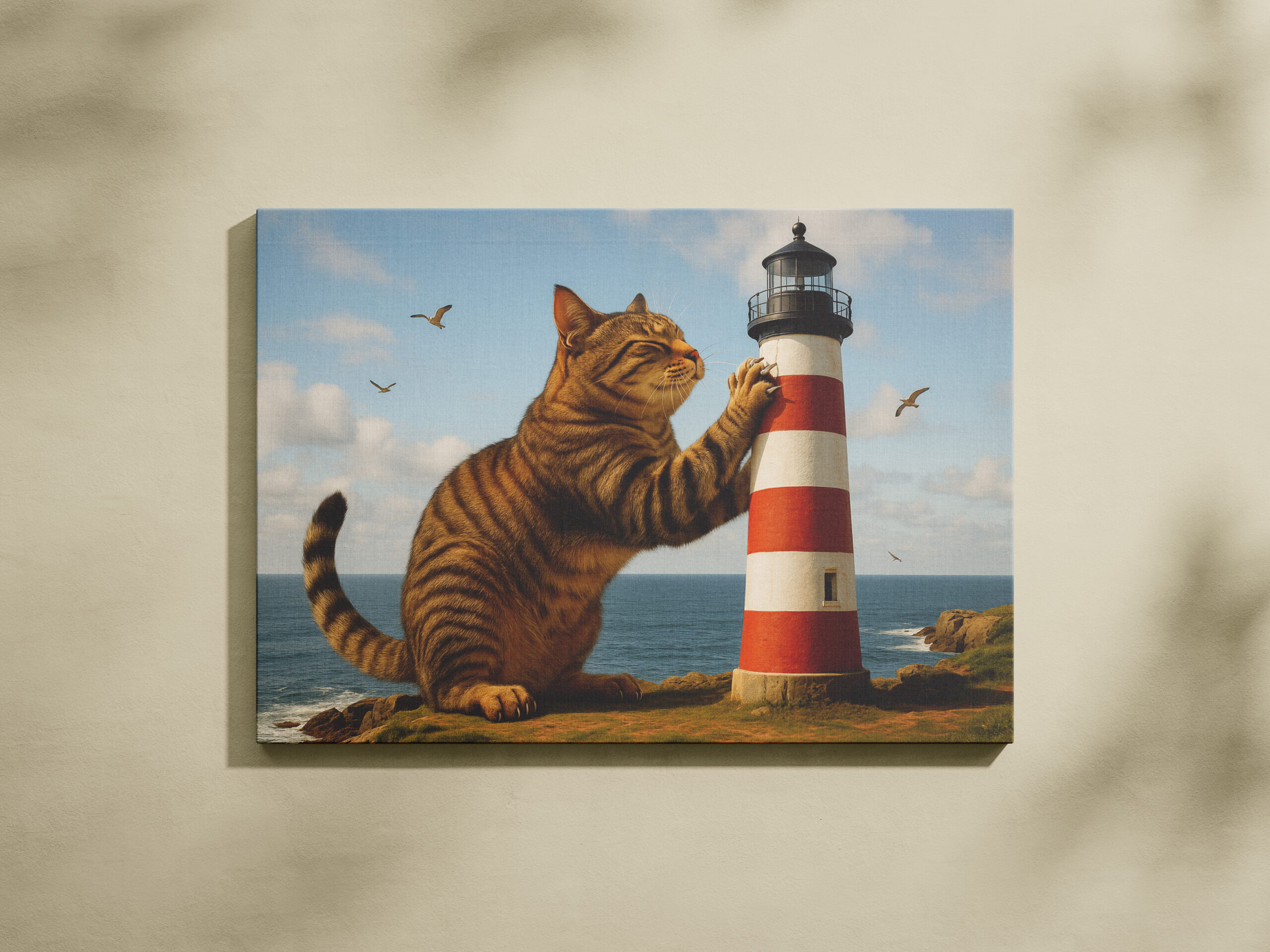 raxxa Canva: Mein Lieblingskratzbaum - Katze mit Leuchtturm – Bild 2