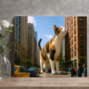 raxxa Canva: Mein liebstes Gebäude - Katze mit Hochhaus