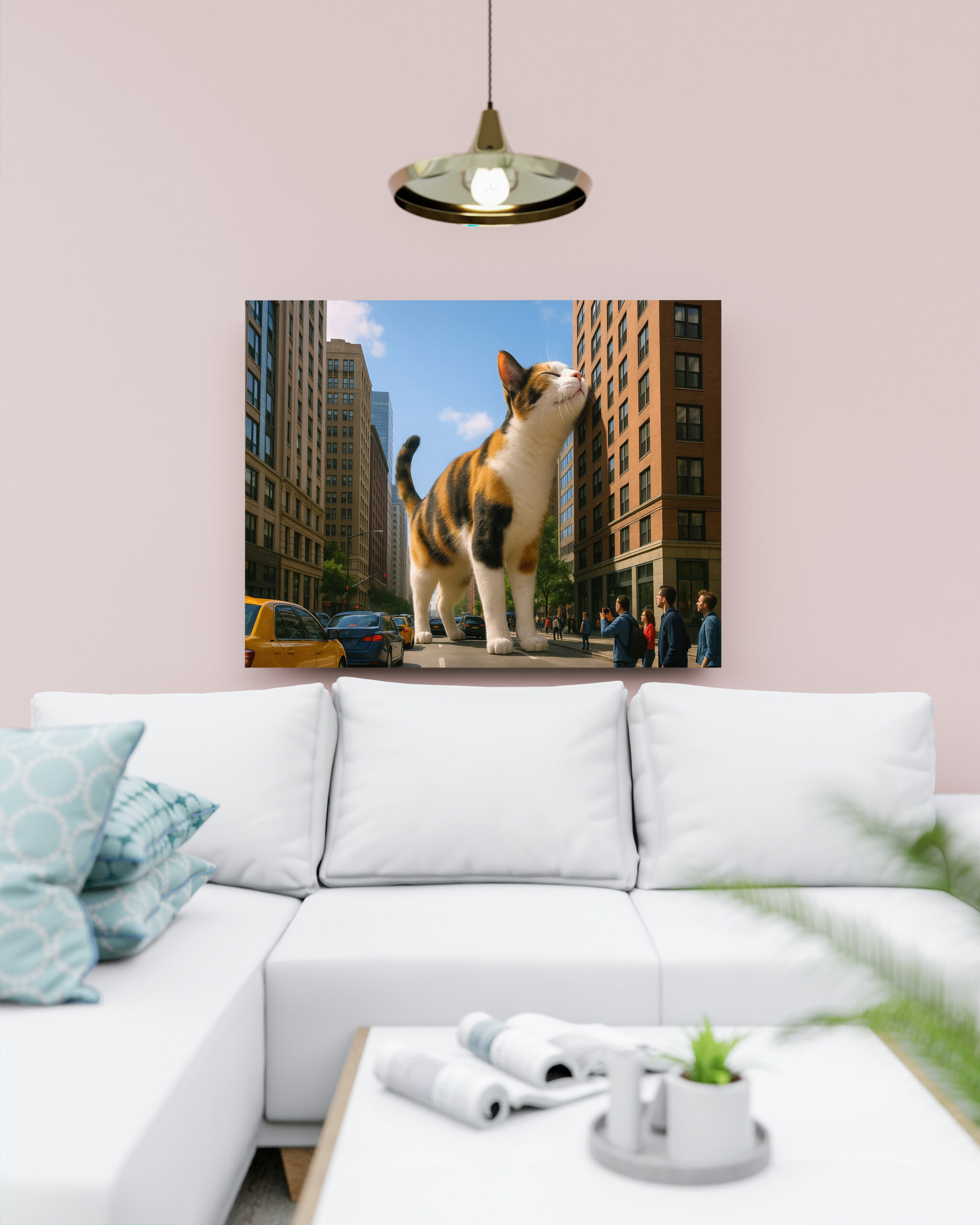 raxxa Canva: Mein liebstes Gebäude - Katze mit Hochhaus - immagine 3