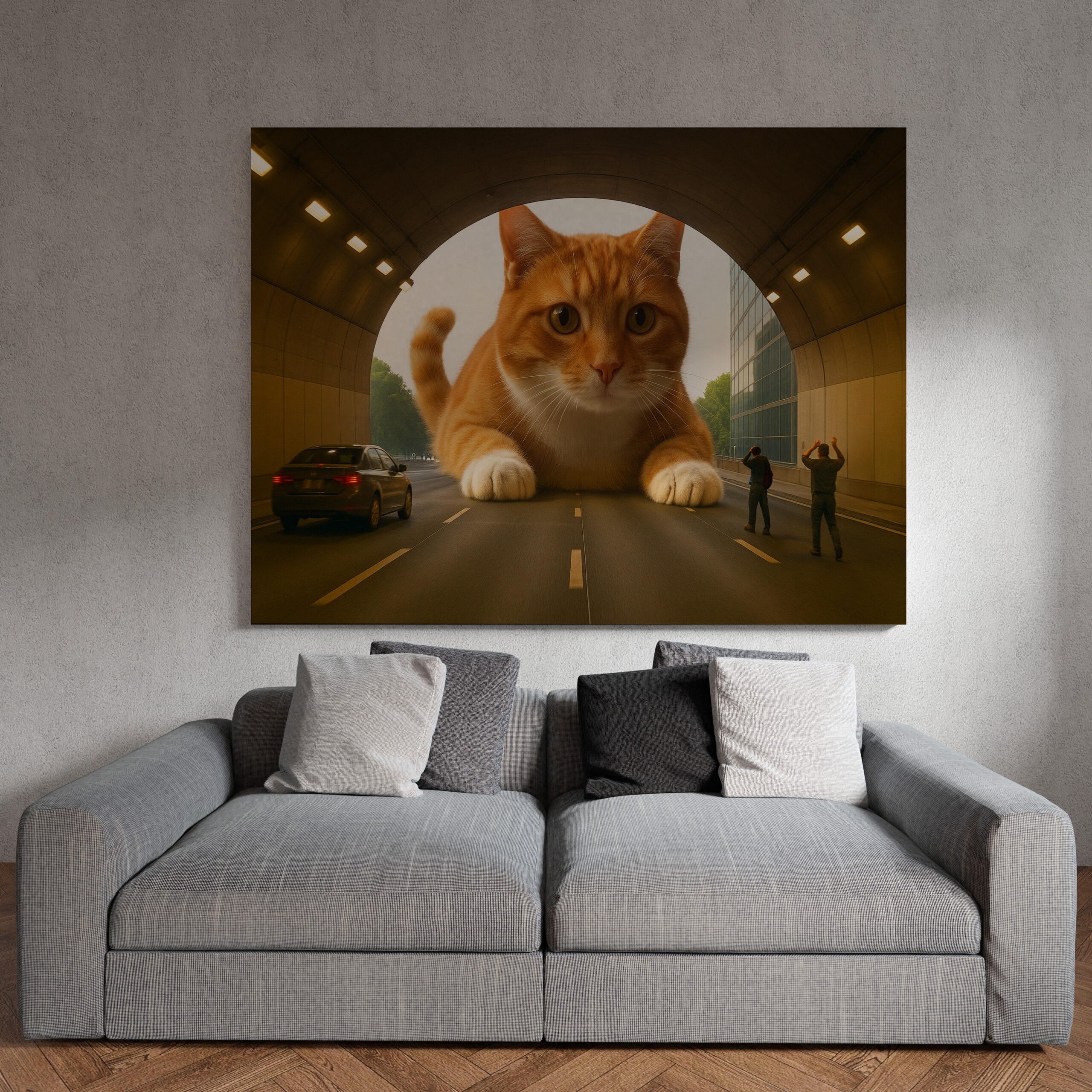 raxxa Canva: Mit Stau ist zu rechnen. Katze im Tunnel – Image 2