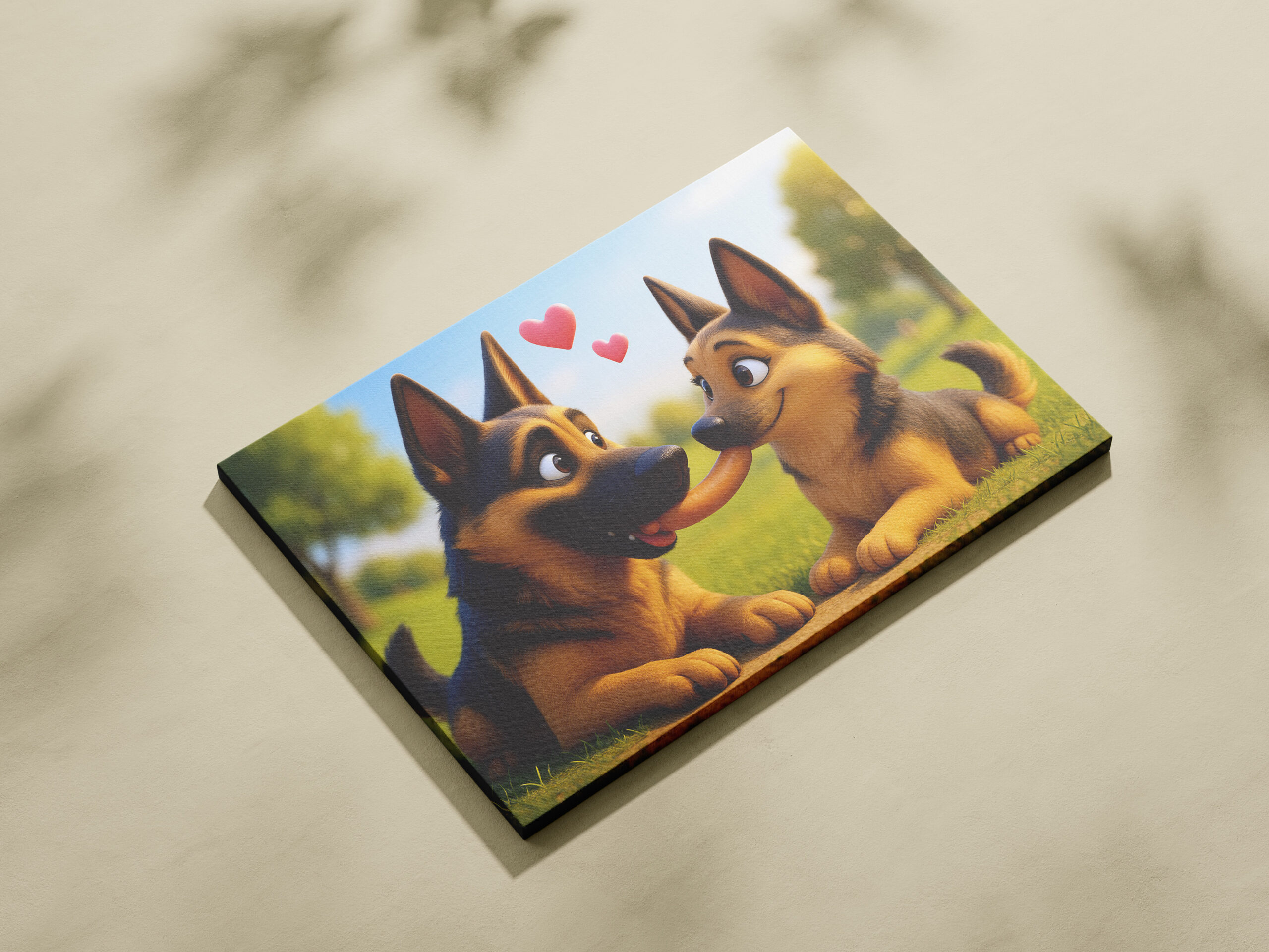 raxxa Canva: Schäferhund mit seiner großen Liebe und Wurstgeschenk – Image 3