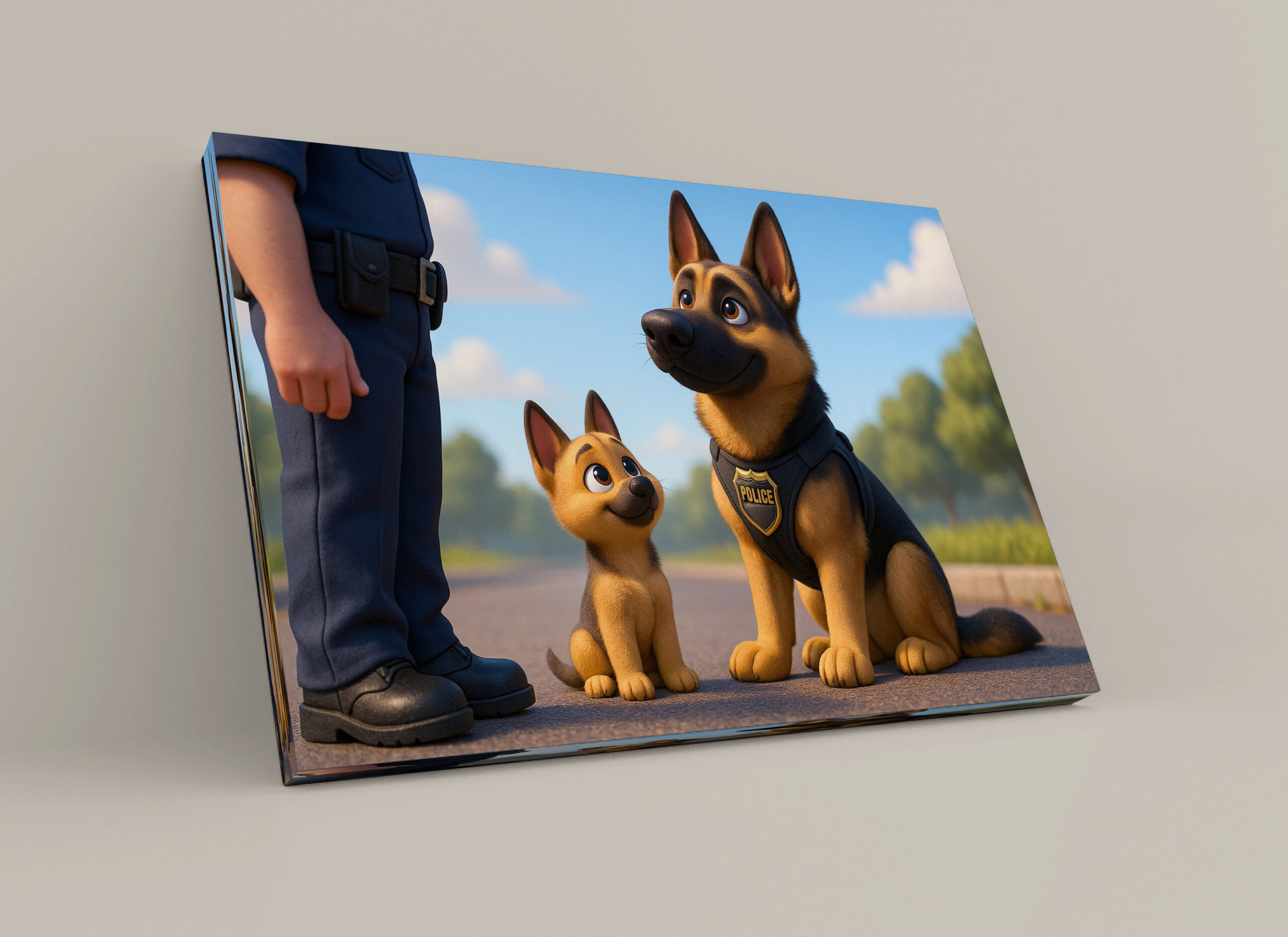raxxa Canva: Schäferhund und Welpe beim Polizeidienst – Image 3